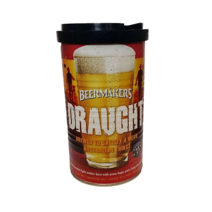 Beermakers Draught Extract Home Brew Can - for brewing classic Aussies Draught style beer at home. 1.7kg makes 21 litres of beer