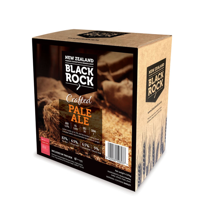 Box of Black Rock Crafted Pale Ale Home Brewing Kit to make 23 litres of beer with branding and product details
