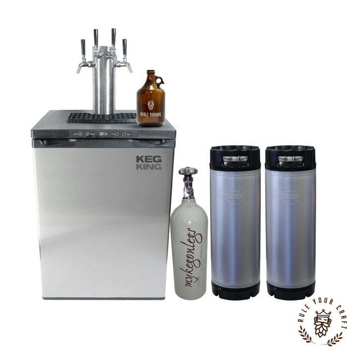 Kegerator Fridge Keg King KegMaster Series XL with Quad Tap Font fits four 19L kegs