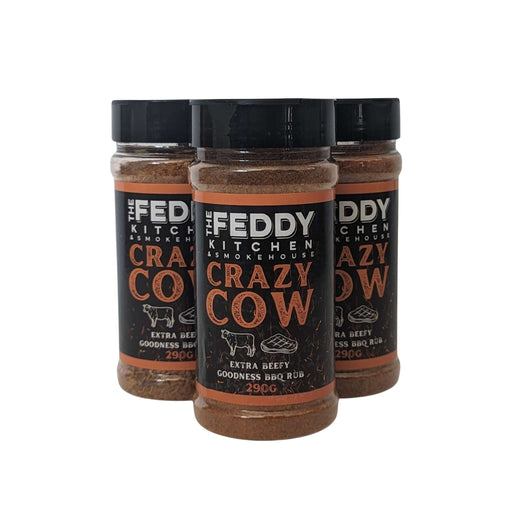 Crazy Cow BBQ Meat rub from Feddy Kitchen and Smokehouse