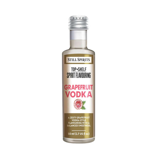 50ml bottle of Top Shelf grapefruit vodka flavouring for making spirits at home