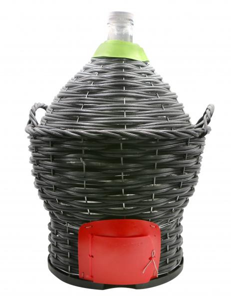 Demijohn, 20L In Basket with Tap